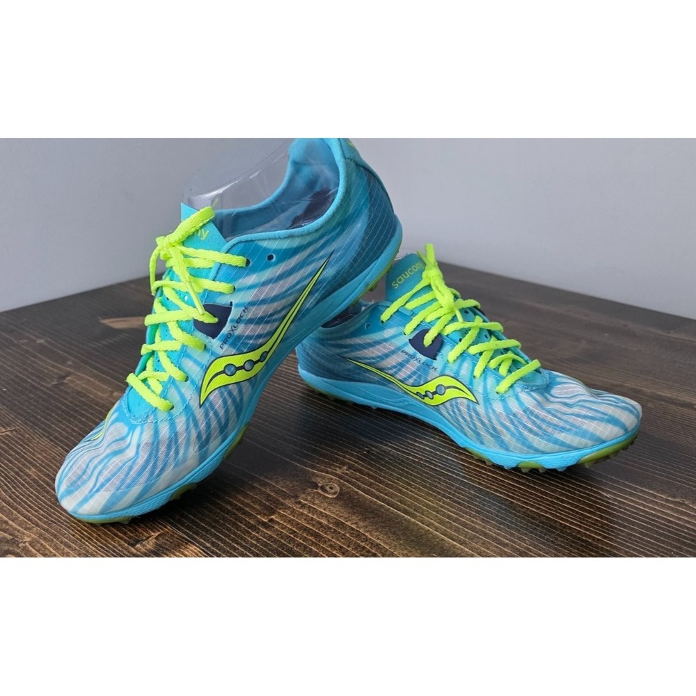 Saucony Carrera‎ Women's Cleats Size 7.5 Blue Flat Running Shoes Sneakers S19012